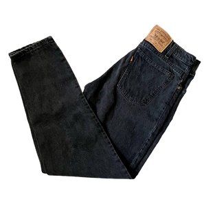 Vintage 1970s Levi’s 550 Orange Tab High Waist Straight Leg Jeans Black